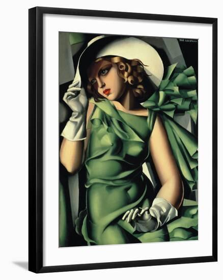 Young Lady with Gloves-Tamara de Lempicka-Framed Giclee Print