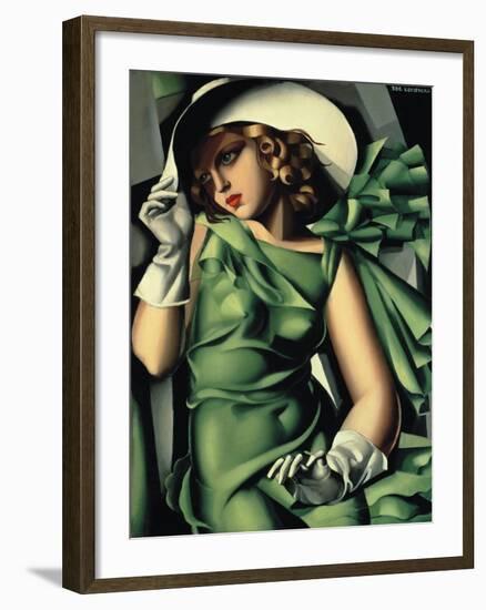 Young Lady with Gloves-Tamara de Lempicka-Framed Giclee Print