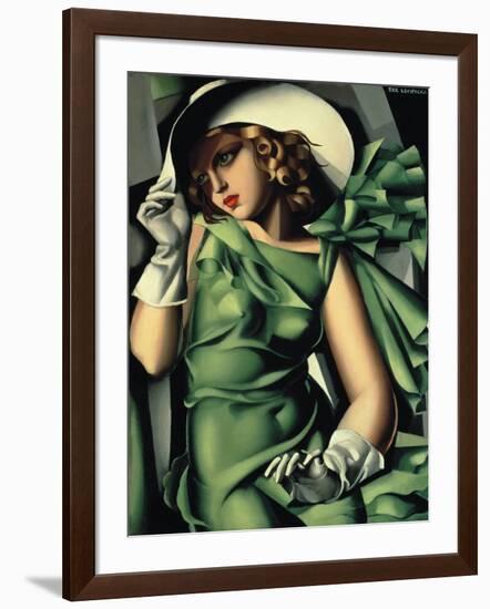 Young Lady with Gloves-Tamara de Lempicka-Framed Giclee Print