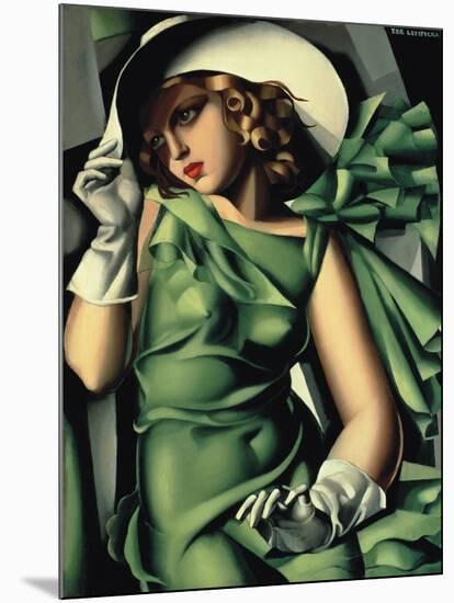 Young Lady with Gloves-Tamara de Lempicka-Mounted Giclee Print