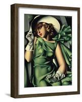 Young Lady with Gloves-Tamara de Lempicka-Framed Giclee Print