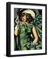 Young Lady with Gloves-Tamara de Lempicka-Framed Giclee Print