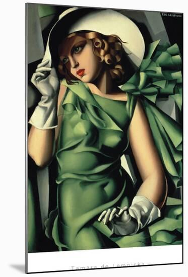 Young Lady with Gloves-Tamara de Lempicka-Mounted Art Print