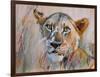 Young Lion in the Grass, 2020, (oil on canvas)-Mark Adlington-Framed Giclee Print