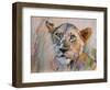 Young Lion in the Grass, 2020, (oil on canvas)-Mark Adlington-Framed Giclee Print