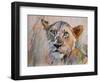 Young Lion in the Grass, 2020, (oil on canvas)-Mark Adlington-Framed Giclee Print