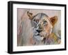 Young Lion in the Grass, 2020, (oil on canvas)-Mark Adlington-Framed Giclee Print