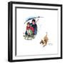 Young Love: Sledding-Norman Rockwell-Framed Premium Giclee Print