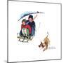 Young Love: Sledding-Norman Rockwell-Mounted Giclee Print