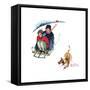 Young Love: Sledding-Norman Rockwell-Framed Stretched Canvas