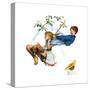 Young Love: Swinging-Norman Rockwell-Stretched Canvas