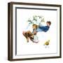 Young Love: Swinging-Norman Rockwell-Framed Premium Giclee Print