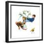 Young Love: Swinging-Norman Rockwell-Framed Premium Giclee Print