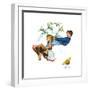 Young Love: Swinging-Norman Rockwell-Framed Premium Giclee Print