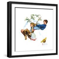 Young Love: Swinging-Norman Rockwell-Framed Giclee Print