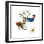 Young Love: Swinging-Norman Rockwell-Framed Giclee Print