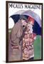 Young Lover Under An Umbrella-Vintage Dish-Framed Art Print