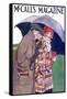 Young Lover Under An Umbrella-Vintage Dish-Framed Stretched Canvas