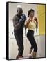 Young Male Coach Coaching a Female Boxer-null-Framed Stretched Canvas