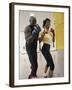 Young Male Coach Coaching a Female Boxer-null-Framed Premium Photographic Print