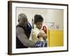 Young Male Coach Coaching a Female Boxer-null-Framed Photographic Print