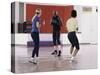 Young Male Coach Coaching Two Female Boxers-null-Stretched Canvas