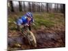 Young Male Recreational Mountain Biker Riding in the Forest-null-Mounted Photographic Print