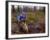 Young Male Recreational Mountain Biker Riding in the Forest-null-Framed Photographic Print