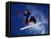 Young Male Snowboarder in Action-null-Framed Stretched Canvas