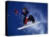 Young Male Snowboarder in Action-null-Stretched Canvas