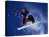 Young Male Snowboarder in Action-null-Stretched Canvas