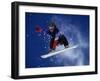 Young Male Snowboarder in Action-null-Framed Premium Photographic Print