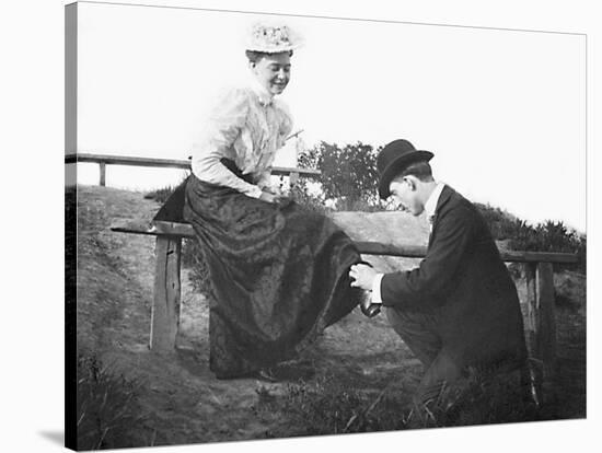 Young Man and Woman Together, Ca. 1907-null-Stretched Canvas