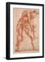 Young Man Carrying an Old Man on His Back (Aeneas and Anchises), C.1514 (Sanguine on Paper)-Raphael (1483-1520)-Framed Giclee Print