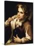 Young Man Drinking-Bartolome Esteban Murillo-Stretched Canvas