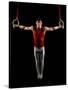 Young Man Exercising on Gymnastic Rings, Bainbridge Island, Washington State, USA-null-Stretched Canvas