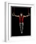 Young Man Exercising on Gymnastic Rings, Bainbridge Island, Washington State, USA-null-Framed Photographic Print