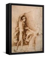 Young Man Fighting the Dragon, Late 15th Century-Andrea Mantegna-Framed Stretched Canvas