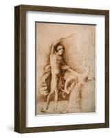 Young Man Fighting the Dragon, Late 15th Century-Andrea Mantegna-Framed Giclee Print