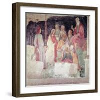 Young Man Greeted by Seven Liberal Arts, from the Villa Lemmi-Sandro Botticelli-Framed Giclee Print