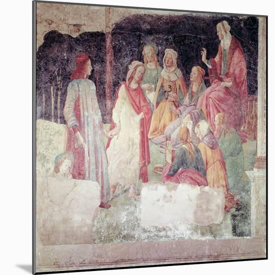 Young Man Greeted by Seven Liberal Arts, from the Villa Lemmi-Sandro Botticelli-Mounted Giclee Print