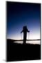 Young Man Hiking Above Lake Tahoe, California-Justin Bailie-Mounted Photographic Print