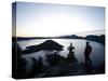 Young Man Hiking around Crater Lake National Park, Or.-Justin Bailie-Stretched Canvas