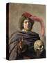 Young Man Holding a Skull (Vanita), 1627-Frans I Hals-Stretched Canvas