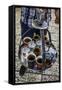 Young Man Holding a Tray with Coffee, Tea and Water in Old City, Jerusalem, Israel, Middle East-Yadid Levy-Framed Stretched Canvas