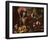 Young Man in a Feathered Hat with Still Life-Michelangelo Cerquozzi-Framed Giclee Print