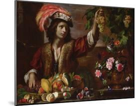 Young Man in a Feathered Hat with Still Life-Michelangelo Cerquozzi-Mounted Giclee Print