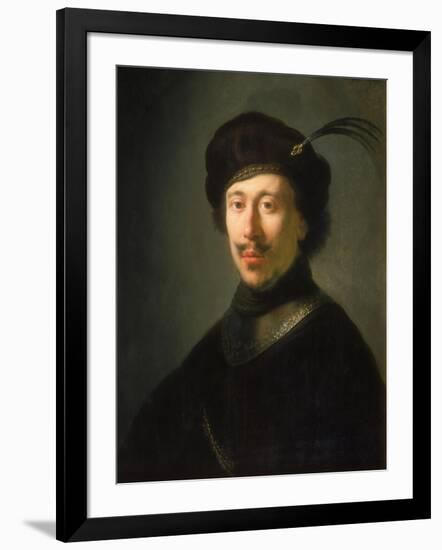 Young Man in a Gorget and Plumed Cap, C.1630-Isaac de Jouderville-Framed Giclee Print