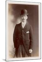 Young Man in Morning Coat, Bowler Hat and Cane: Perhaps an Office Clerk-null-Mounted Photographic Print