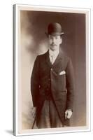 Young Man in Morning Coat, Bowler Hat and Cane: Perhaps an Office Clerk-null-Stretched Canvas